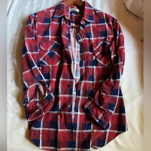 Red and Blue Plaid Men's Shirt